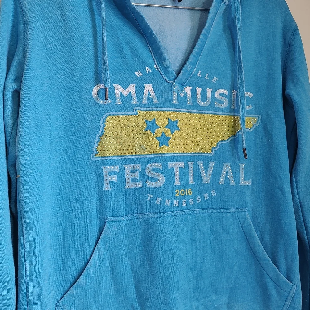 CMA Music Festival Blue Hoodie with Kangaroo Pocket - Picture 2 of 8